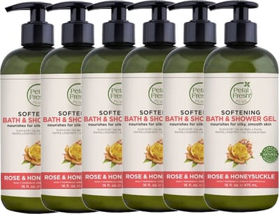 PETAL FRESH - Bath & Shower Gel Rose & Honeysuckle - 6 Pak - Voordeelverpakking