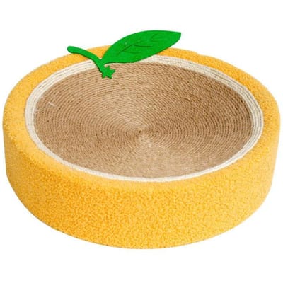 Krabkom voor Katten Oranje Rond Sisal Hennep Duurzaam Slijtvast Ruimtebesparend Krabpaal Bed voor Familie