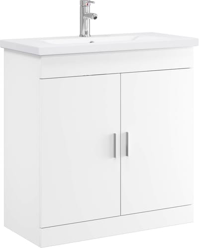 vidaXL - Badkamermeubel - Set - Wit - 81 - x - 40 - x - 84,5 - cm - Bewerkt - hout