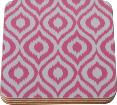 Set van 4 onderzetters mdf roze