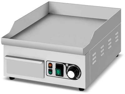 HCB® - Professionele Horeca Bakplaat - glad - 230V - RVS / INOX - Electrisch Teppanyaki Grill apparaat - 45x36x22 cm (DxBxH) - 23 kg - 8728