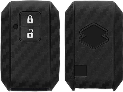 kwmobile autosleutel hoesje geschikt voor Suzuki 2-knops autosleutel Keyless Go - Autosleutel behuizing in zwart - Carbon design