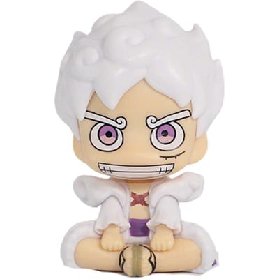 10cm One Piece Anime Model Kijk Omhoog Monkey D Luffy Gear 5 Q Versie Actiefiguur Standbeeld Figuur Collectie Speelgoed white