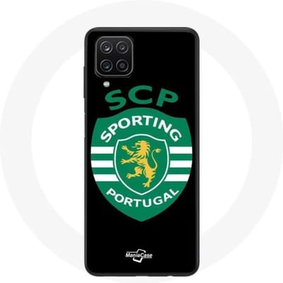 Coque maniacase pour samsung Galaxy A12 scp sporting portugal fond noir noir