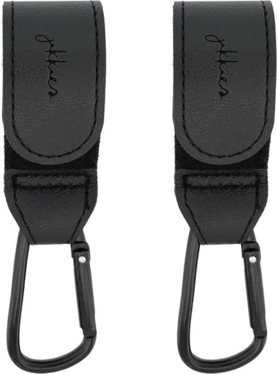 Jikkies Tassenhaak - Kinderwagen Tassenhaak - Buggy Haak - Extra Stevig - Sterke Tassenhaak - Universele Haak - Set van 2 - Zwart