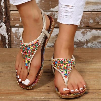 Bohemia Stijl Platte Hakken Sandalen Vrouwen Zomer Clip Teen Gladiator Sandalen Vrouw Plus Maat 43 Rome Strand Schoenen Flip-Flops 38 brown