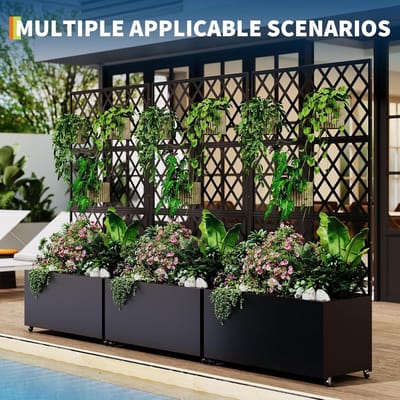 Verhoogde plantenbak - Verhoogde plantenbak van gegalvaniseerd staal - Plantenbak voor buiten - 180 × 90 × 40 cm - Zwart