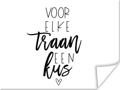 Poster Beterschap - Quotes - Kus - 160x120 cm XXL