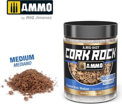 AMMO by Mig Jimenez Modelbouwdecoratie - MIG 8437 Cork Rock Crushed Brick - Medium - Terraform - 100ml Effecten potje