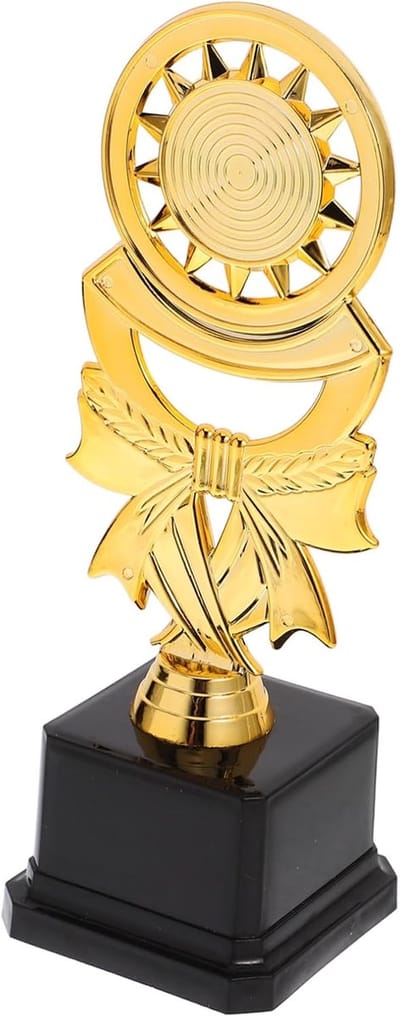 Kindertrofee Beker - Prijzen Bekers - Wedstrijd Ceremonie - Duurzaam Plastic Materiaal - 21x7.2x7.2cm - Goud