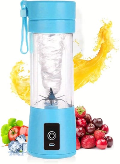 Livano Portable Blender - Shakebeker Met Mixer - Draadloze Blender - Elektrische Shakebeker - Blender To Go - Draagbare Blender - Blauw
