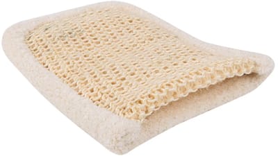 Scrubhandschoen Sisal - 1 zachte zijde katoen - 1 zijde Sisal - 22 x 14 cm
