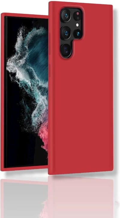 oTronica Hoesje Geschikt Voor Samsung Galaxy S22 Ultra hoesje Rood - Galaxy S22 Ultra Siliconen hoesje