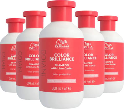 Wella Invigo Color Brilliance Shampoo Gekleurd & Fijn Haar 300ml - 5 Stuks - Voordeelverpakking