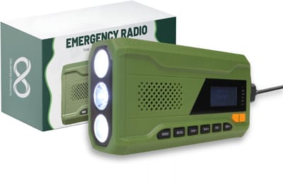 Noodradio - Solar - Opwindbaar - Handslinger - Powerbank - Zonne-energie - Zaklamp - Opwindbare Radio - Noodpakket