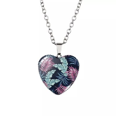 Hartvormige Ketting – Glazen Kapje en Zilveren Ketting 60 cm | EmmyRovi