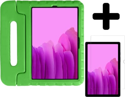 Hoes - Geschikt voor Samsung Galaxy Tab A7 (2020) - Met Screenprotector - Kinderhoes Shockproof Bumper - Kidsproof Case - Tablet Hoesje - Kinder Hoesje Cover - Groen