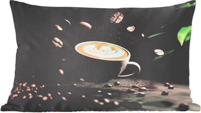 Sierkussens - Kussentjes Woonkamer - 60x40 cm - Cappuccino - Kop - Bonen - Bruin