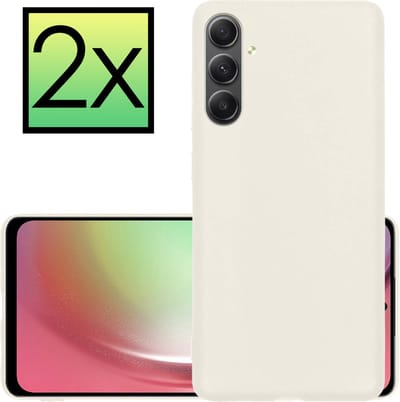 Hoesje - 2 Stuks - Geschikt voor Samsung Galaxy A54 - Sterk & Shockproof - Case Siliconen - Back Cover - Telefoon Hoes - Wit