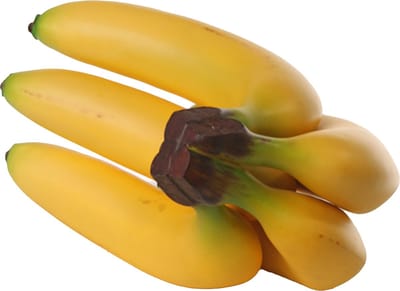 Topart Design kunstfruit - banaan - deco food - real touch - 20 cm - 5x bananen - tros