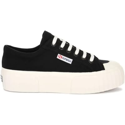 Superga 2631 Stripe Platform Zwart Dames Maat 36