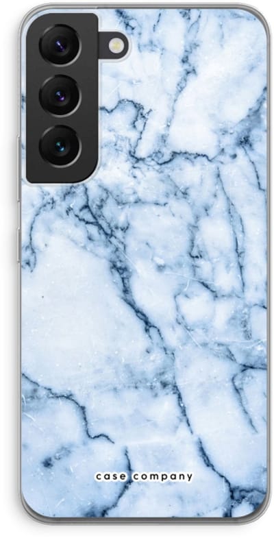 Case Company® - Hoesje geschikt voor Samsung Galaxy S22 hoesje - Blauw marmer - Soft Cover Telefoonhoesje - Bescherming aan alle Kanten en Schermrand