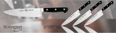 Eikaso Solingen 21 cm Koksmes met Stijf Lemmet – Gastro Serie – Zwart