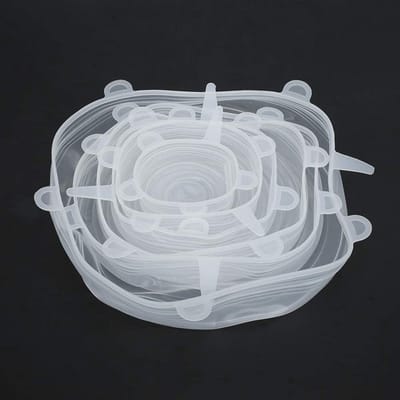 Dailygoody - Set van 6 Universele Food Storage Lids - Rekbare Siliconen Deksel voor Voedsel en Fruit