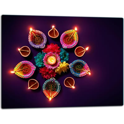 TMK ArtDeko - Snijplank - Glas - 52x40 cm - Kleur Rijke Bloemen