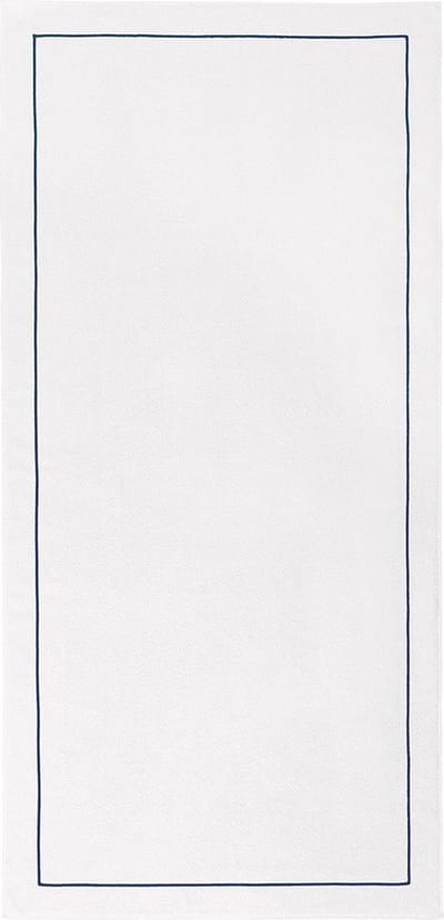 Yves Delorme strandlaken - Croisiere - Wit met bourdon marine - 92x200 cm