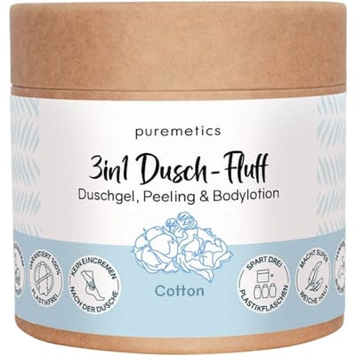 puremetics 3in1 doucheverzorging Douchepluis Katoen Body scrub Dames 250 g