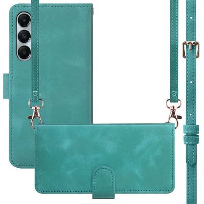 imoshion Hoesje - Geschikt voor Samsung Galaxy A55 (5G) - Bookcase met koord - Turquoise
