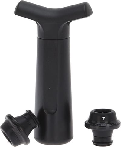 New Age Devi - Wijnafsluiter Vacuum - Zwart - Inclusief Twee afsluit-doppen