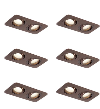 QAZQA alberto - Moderne Inbouwspot voor badkamer - 6 stuks - L 17.5 cm - Brons -