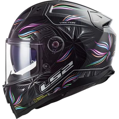 LS2 Ff811 Vector II Tropical Zwart Wit Integraalhelm - Helm