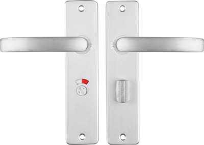 Starx Deurklink Aluminium â€“ Deurbeslag â€“ Deurschild met Toiletsluiting (WC57â€“5) â€“ Deurklink Blok