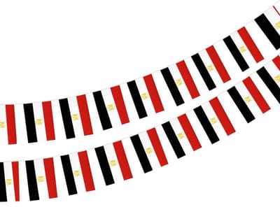 Nationale Vlag - Feestdecoratie Slinger - Evenementen Aankleden - 40 Vlaggen Op Lengte - 114 Meter Lang - Egypte
