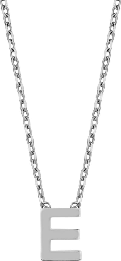 Cadeau voor haar New Bling 9NB-907E Zilveren Ketting Dames - letterhanger - E - Initiaal sieraad - Zilverkleurig
