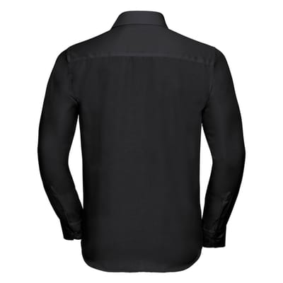 Russell Collection Heren Ultimate Non-Iron Shirt met Lange Mouwen (Zwart)