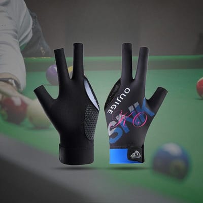 Biljarthandschoenen met Drie Vingers Licht en Ademend Vergroot Linkerhand Enkel Elastisch Snooker Biljart Siliconen Antislip Handschoenen average size