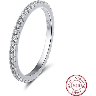 Bague en Argent Sterling S925 Bague Zircon Bijoux Créatifs 6 white