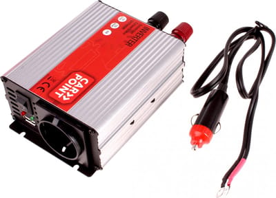 Carpoint Omvormer - 12V>230V - Continu vermogen 150W - Piekvermogen 300 Watt – Uitgang Frans/Belgisch stopcontact - USB poort om ander apparaat op te laden - Aansluiting via sigarettenaansteker – Ingebouwde koelventilator - Afmeting 120x100x50mm