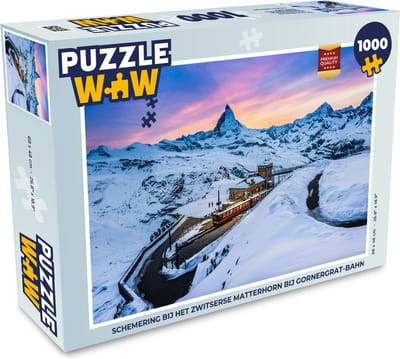 Puzzel Schemering bij het Zwitserse Matterhorn bij Gornergrat-bahn - Legpuzzel - Puzzel 1000 stukjes volwassenen