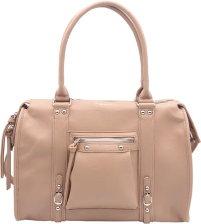 Flora&Co - Handtas - shopper - met extra lange riem - soft - ook geschikt voor A4 mappen en dus ook voor school en werk - beige taupe