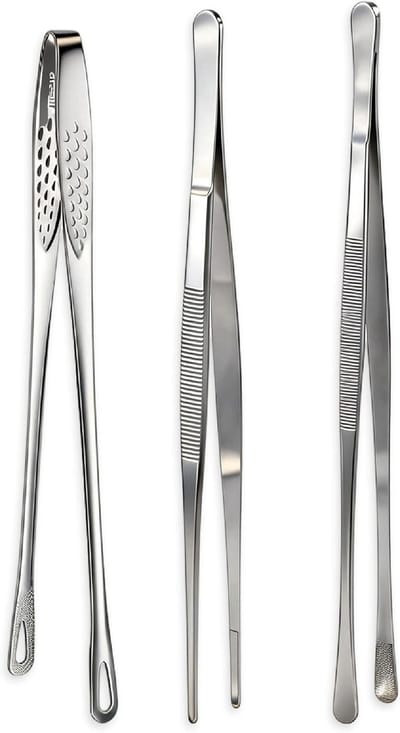 Set van 3 Keukenpincetten voor Vlees, Grillen en Koken - 30 cm en 28 cm, Perfect voor BBQ en Bakken