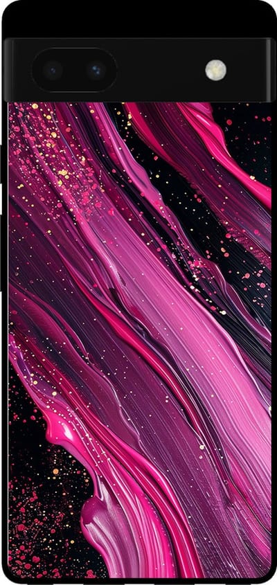 Smartphonica Telefoonhoesje voor Google Pixel 6 met marmer opdruk - TPU backcover case marble design - Paars Roze geschikt voor Google Pixel 6