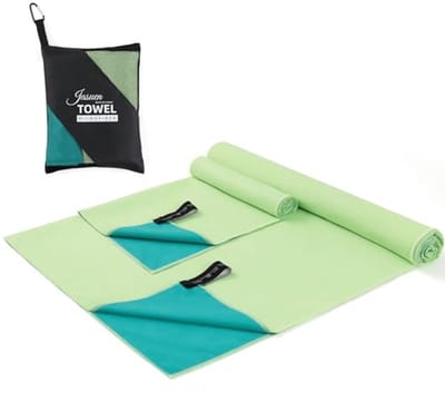 Microvezel handdoekenset - lichtgewicht, sneldrogend, dubbelzijdig, 2 stuks