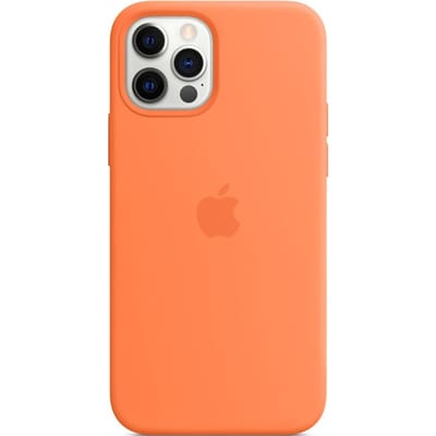Silicone Backcover MagSafe voor de Apple iPhone 12 (Pro) - Kumquat