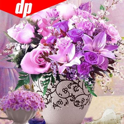 Ronde strass diamant borduurwerk violette bloem 5d diy diamant schilderij handwerk kruissteek 30x30