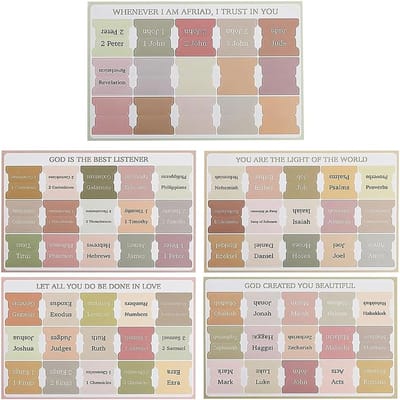 75 Bible Cards - Bible Stickers - Index Cards - Bijbel Separation Cards - Studie van Oude en Nieuwe Testament - Lege Gelamineerde Bijbelkaarten
